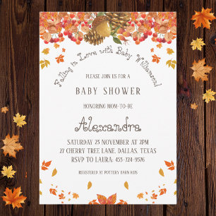 Invitation Automne Boho Floral Tomber dans Love Baby shower I