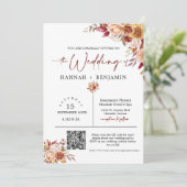 Invitation Automne Boho Mariage Moderne Minimal QR Code Photo (Debout devant)