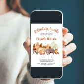 Invitation Automne Bois Animaux Aventure Baby shower