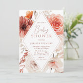 Invitation Automne Botanique Boho Floral Baby shower neutre (Debout devant)