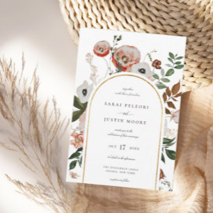 Invitation Automne Botanique Floral Arc Mariage