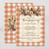 Invitation Automne Botanique Woodland En vichy Thanksgiving (Devant / Derrière)