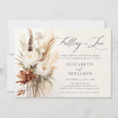 Invitation Automne Bouquet romantique Boho Peony Engagement P (Devant)