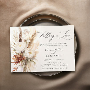 Invitation Automne Bouquet romantique Boho Peony Engagement P