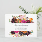 Invitation Automne Bourgogne et Fête des mariées Florale Oran (Debout devant)