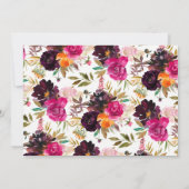 Invitation Automne Bourgogne et Fête des mariées Florale Oran (Dos)