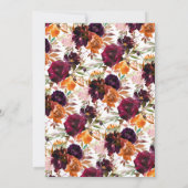 Invitation Automne Bourgogne et Fête des mariées Florale Oran (Dos)