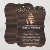 Invitation Automne Bourgogne Floral Vin Barrel Fête des marié (Devant / Derrière)