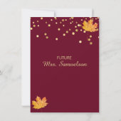 Invitation Automne Bourgogne-Marsala Fête de l'mariée (Dos)