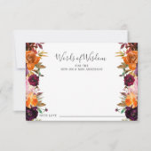 Invitation Automne Bourgogne Orange Floral Mots de sagesse Ca (Devant)