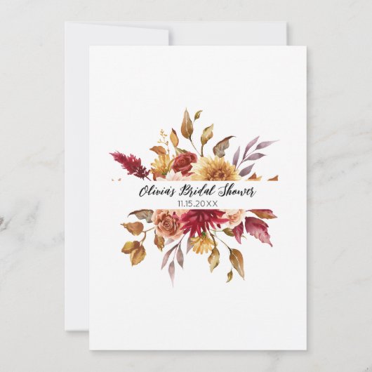 Invitation Automne Bride ou Groom jeu entièrement modifiable  (Dos)