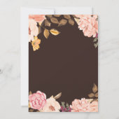Invitation Automne Brown Blush or Aquarelle Mariage Floral (Dos)