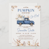 Invitation Automne Brown Fleur sauvage Citrouille Baby shower (Devant / Derrière)