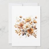 Invitation Automne Brown Floral Élégante fête d'anniversaire (Dos)