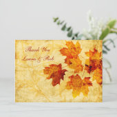 Invitation automne brun mariage Merci (Debout devant)