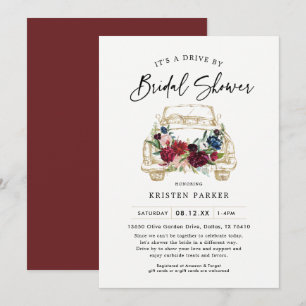 Invitation Automne Burgundy Drive By Bridal Showboat Invitati