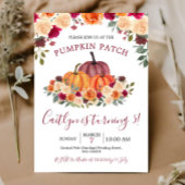 Invitation Automne Burnt Orange Citrouille Patch 5e anniversa