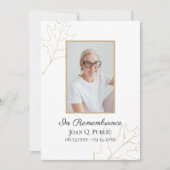 Invitation Automne Chêne Feuille Mémorial de l'anniversaire d (Devant)