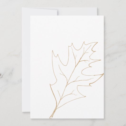 Invitation Automne Chêne Feuille Poste Mariage Brunch (Dos)
