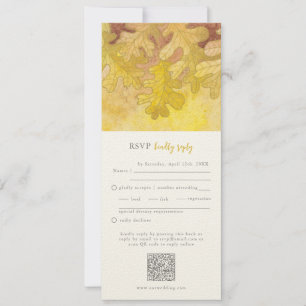 Invitation Automne Chêne Feuilles mariage RSVP QR Code