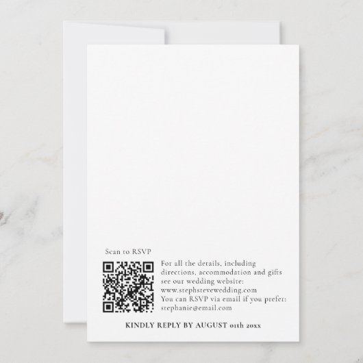 Invitation Automne Chute du code QR Mariage Feuille (Dos)