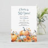 Invitation Automne Citrouille 50e anniversaire Cheers à 50 an (Debout devant)