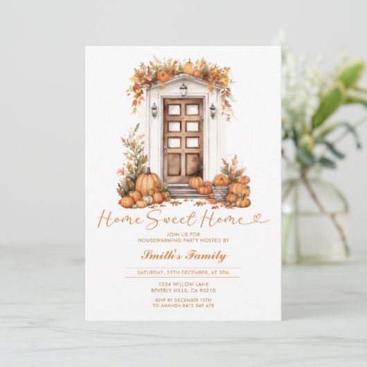 Invitation Automne Citrouille Accueil Sweet Accueil Automne F (Debout devant)