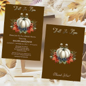 Invitation Automne Citrouille Automne Fête des mariées Brown