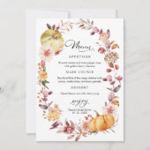 Invitation Automne Citrouille Automne Menu Fête des mariées A (Devant)