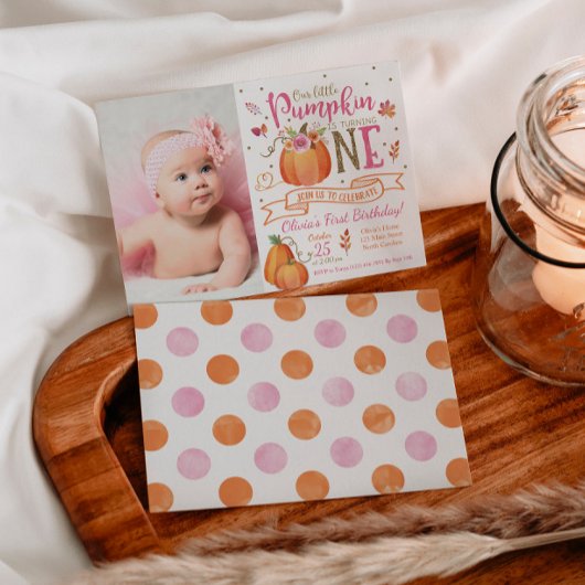 Invitation Automne Citrouille Automne Premier anniversaire In
