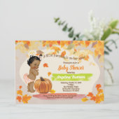 Invitation Automne citrouille bébé douche rustique vintage (Debout devant)