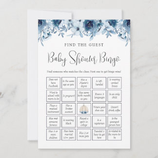 Invitation Automne Citrouille Bingo Devinez Qui Baby shower J
