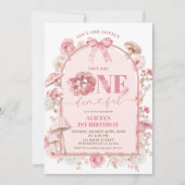 Invitation Automne Citrouille blanc et rose Onederday 1er ann (Devant)