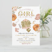 Invitation Automne Citrouille Bohemian Vêtements Baby shower  (Debout devant)