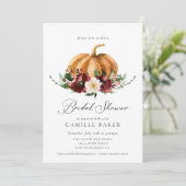 Invitation Automne Citrouille Bourgogne Fête des mariées flor (Debout devant)