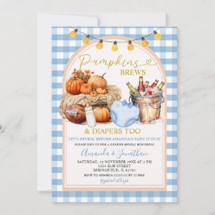 Invitation Automne Citrouille Brews Diapeurs En vichy Révélat