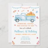 Invitation Automne Citrouille Camion Anniversaire (Devant)