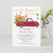 Invitation Automne Citrouille Camion rouge Baby shower d'auto (Debout devant)