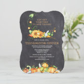 Invitation Automne Citrouille Chalkboard Thanksgiving Dîner (Debout devant)