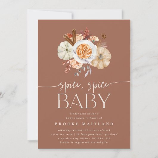 Invitation Automne Citrouille en terre cuite "Spice Spice Bab (Devant)