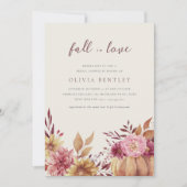 Invitation Automne Citrouille et Fleur sauvage Fête des marié (Devant)