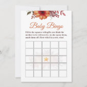 Invitation Automne Citrouille Floral Baby shower bébé Bingo J (Devant)