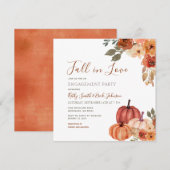 Invitation Automne Citrouille Floral Chute d'amour Engagement (Devant / Derrière)