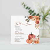 Invitation Automne Citrouille Floral Chute d'amour Fête des m (Debout devant)