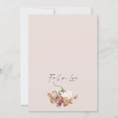 Invitation Automne Citrouille Floral Chute En Amour Fête des (Dos)