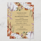 Invitation Automne Citrouille Floral Dîner de répétition (Devant / Derrière)