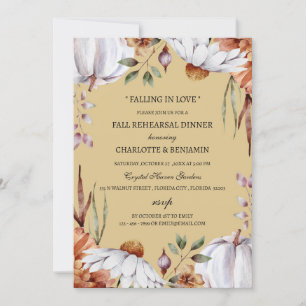 Invitation Automne Citrouille Floral Dîner de répétition