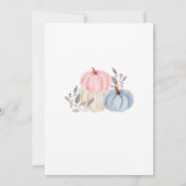 Invitation Automne Citrouille Genre Révéler rose et bleu Flor (Dos)