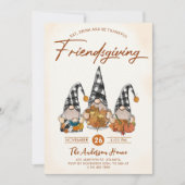 Invitation Automne Citrouille Gnomes Friendsgiving Dîner (Devant)