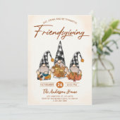 Invitation Automne Citrouille Gnomes Friendsgiving Dîner (Debout devant)